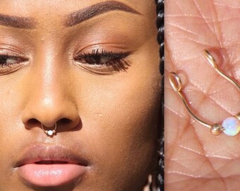 Opal Fake Septum Ring-Septum Ring-Faux Septum Ring-Septum Jewelry-Fake Piercing-Fake Septum- Fake Nose Ring-Nose Ring-Body Jewelry-Septum