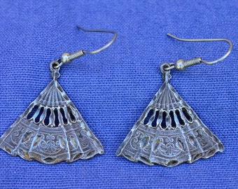 Sterling Fan Dangle Earrings