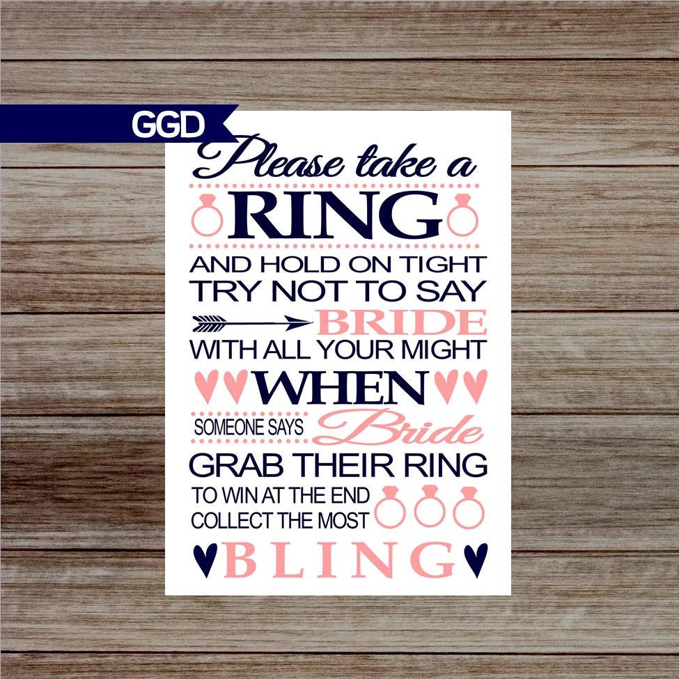 INSTANT DOWNLOAD Bridal Shower Game Ring Game printable