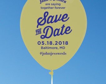 Custom balloon save-the-dates for weddings and other special events