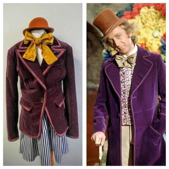 Upcycled Steampunk Clothing Willy Wonka Costume Gene Wilder, Purple ...