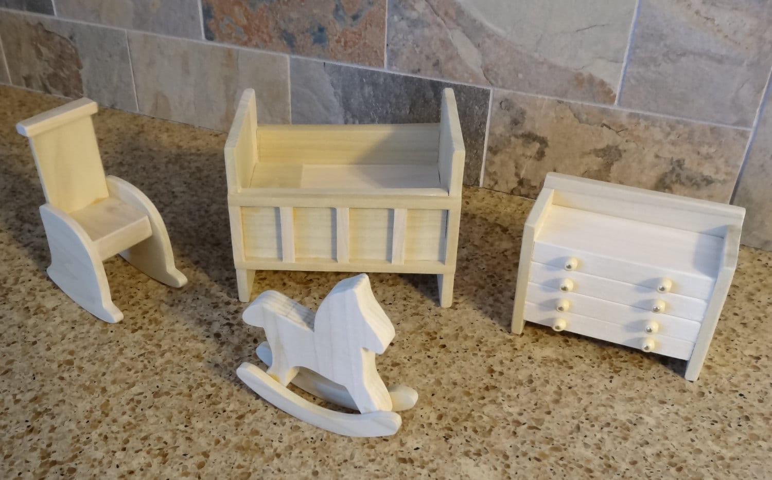 Nursery Wooden Dollhouse Furniture Hand Crafted by upperairs