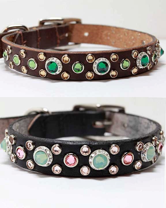 Design Your Own Swarovski Crystal Dog Collar 3/4 Wide