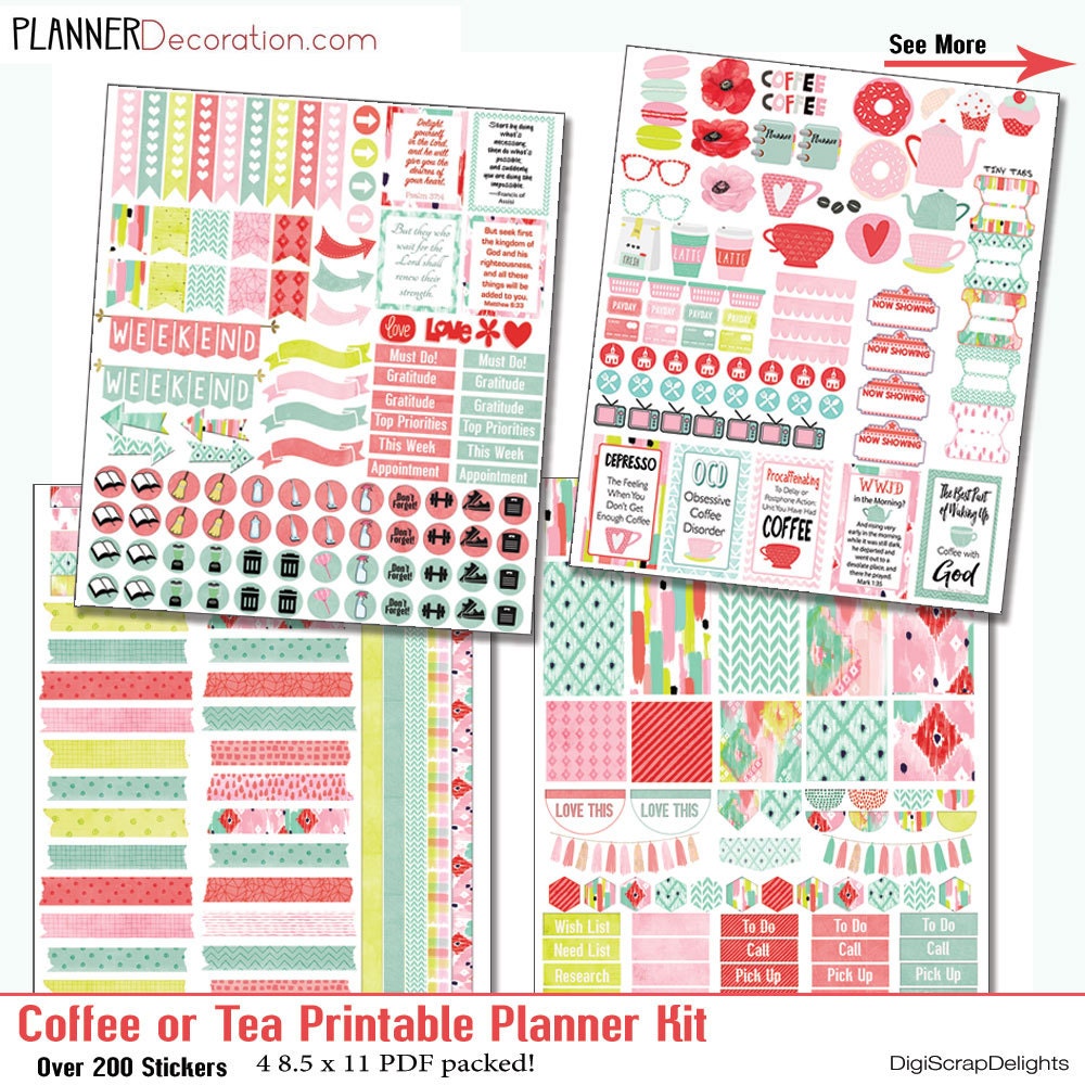 SALE 4.00 Planner Kit Printable Planner Stickers Kit | Etsy