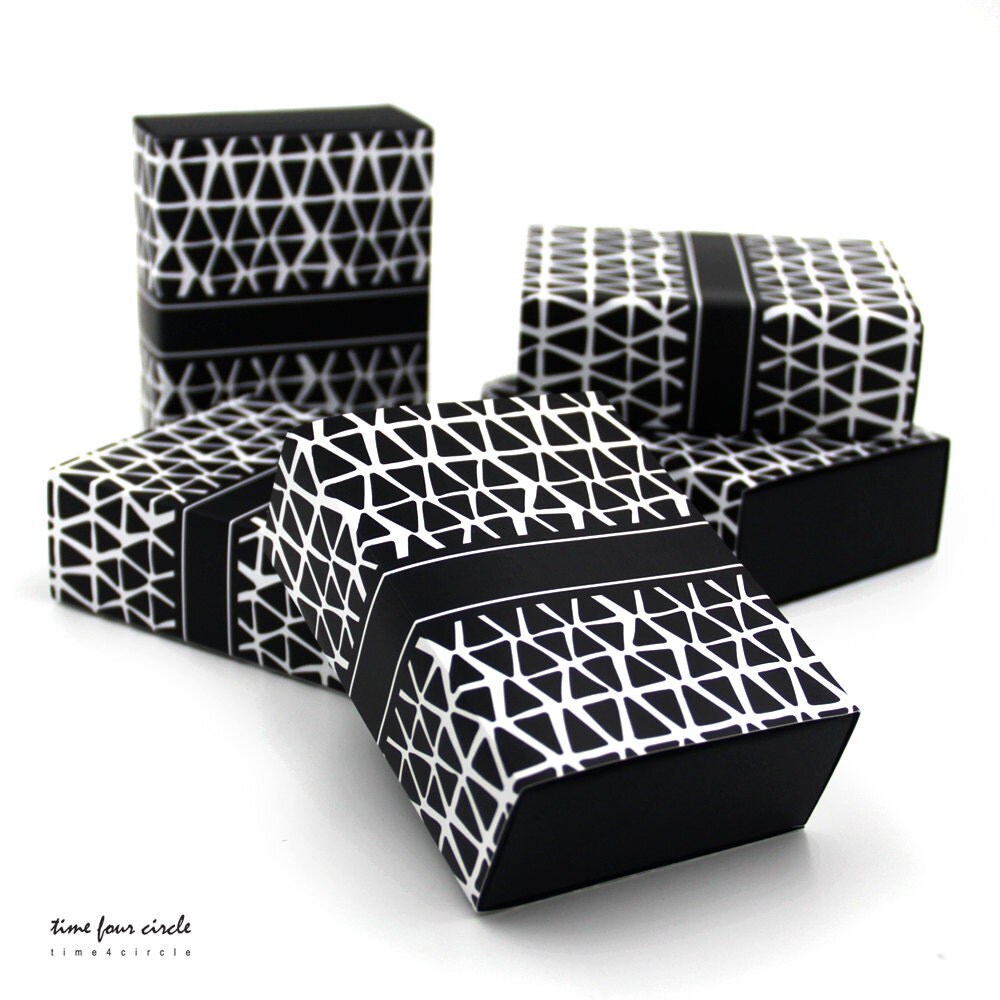 Set of 5 Fancy Gift Box Geometry Graphic Pattern Favor