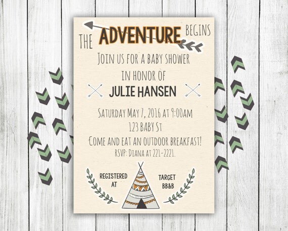 Adventure Themed Baby Shower Invitations 8