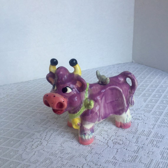 vintage purple cow figurine