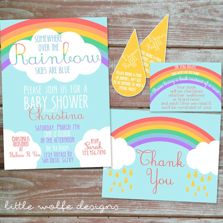 Rainbow Baby Shower Invitations 5