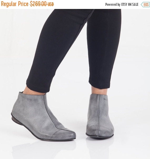dark grey ankle booties