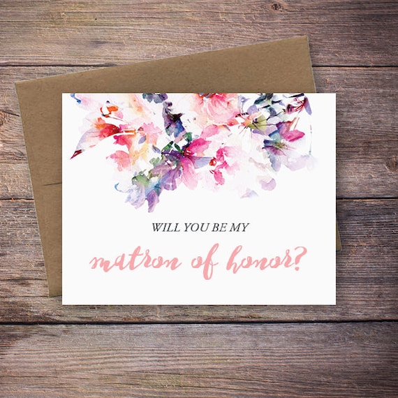 Printable Will You Be My Matron of Honor Card Instant
