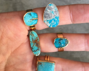 Turquoise rings, boho jewelry, aunt gift, sister gift