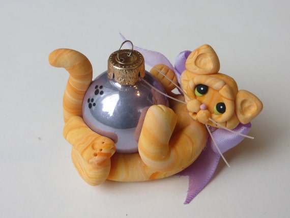 orange tabby cat ornament