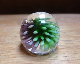 Sea Anemone blown glass ring free US shipping