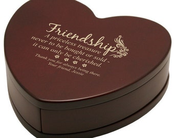 Engraved Rosewood Friendship Keepsake Box