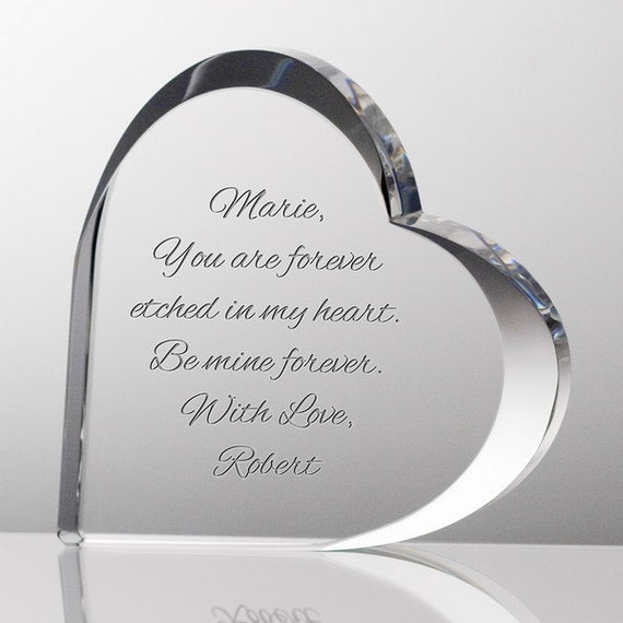 Engraved Crystal Heart