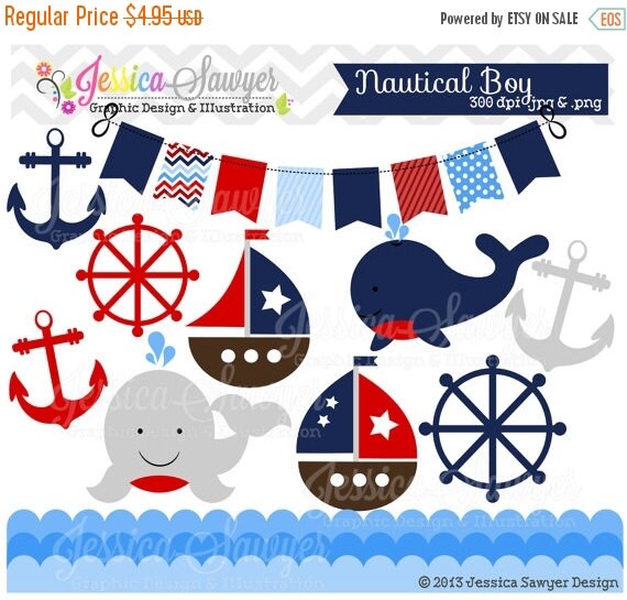 80% OFF - INSTANT DOWNLOAD, baby boy sailing clip art for personal and commercial use Il_570xn
