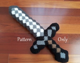 LWC Crochet Plush Minecraft Sword PATTERN Only