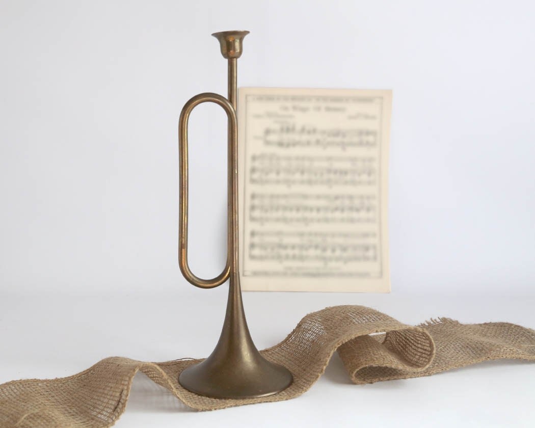 Vintage Brass Horn Christmas Horn Decoration Brass Horn