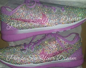 Rhinestone nikes | Etsy