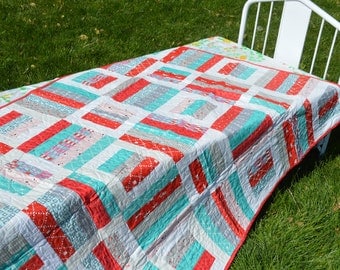 SALE Bright and Cheerful Handmade Quilt Free Shipping