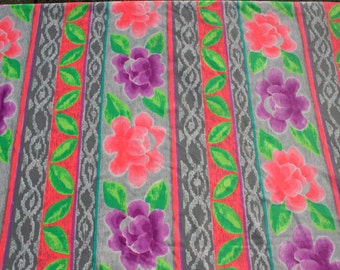 Vintage Swimsuit Fabric, Lycra Swimwear Fabric, Bikini 4 way Stretchy Fabric, Pink Purple Orange Green Exercise Sports Fabric, 1 1/2 yard