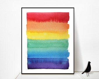 LGBT, LGBTQ, Pride, Gay Flag, LGBT Pride, Gender, Gay, Queer, Gay Art, Rainbow, Queer art, Watercolor print, gay gift, gay pride, watercolor