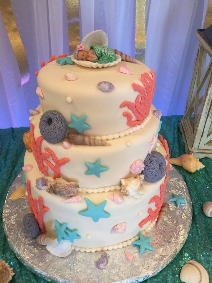 Little Baby Mermaid Cake Topper by on Etsy