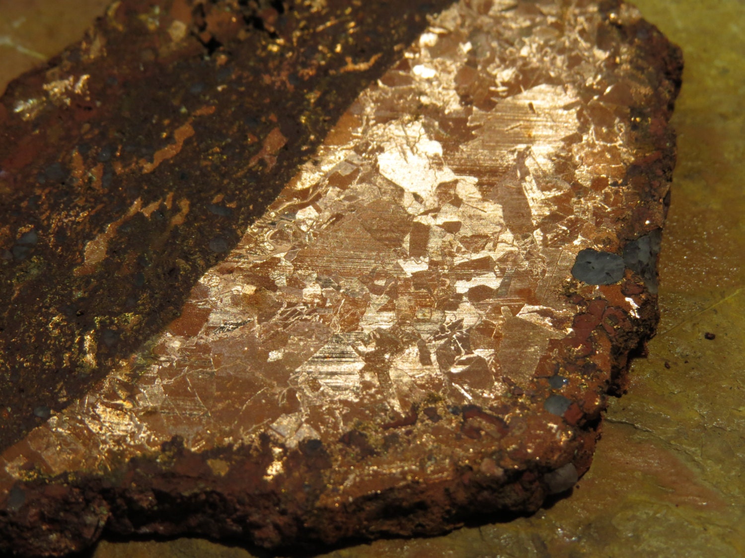 Muriatic Acid Etched Copper Replacement Cobble Boulder Slab