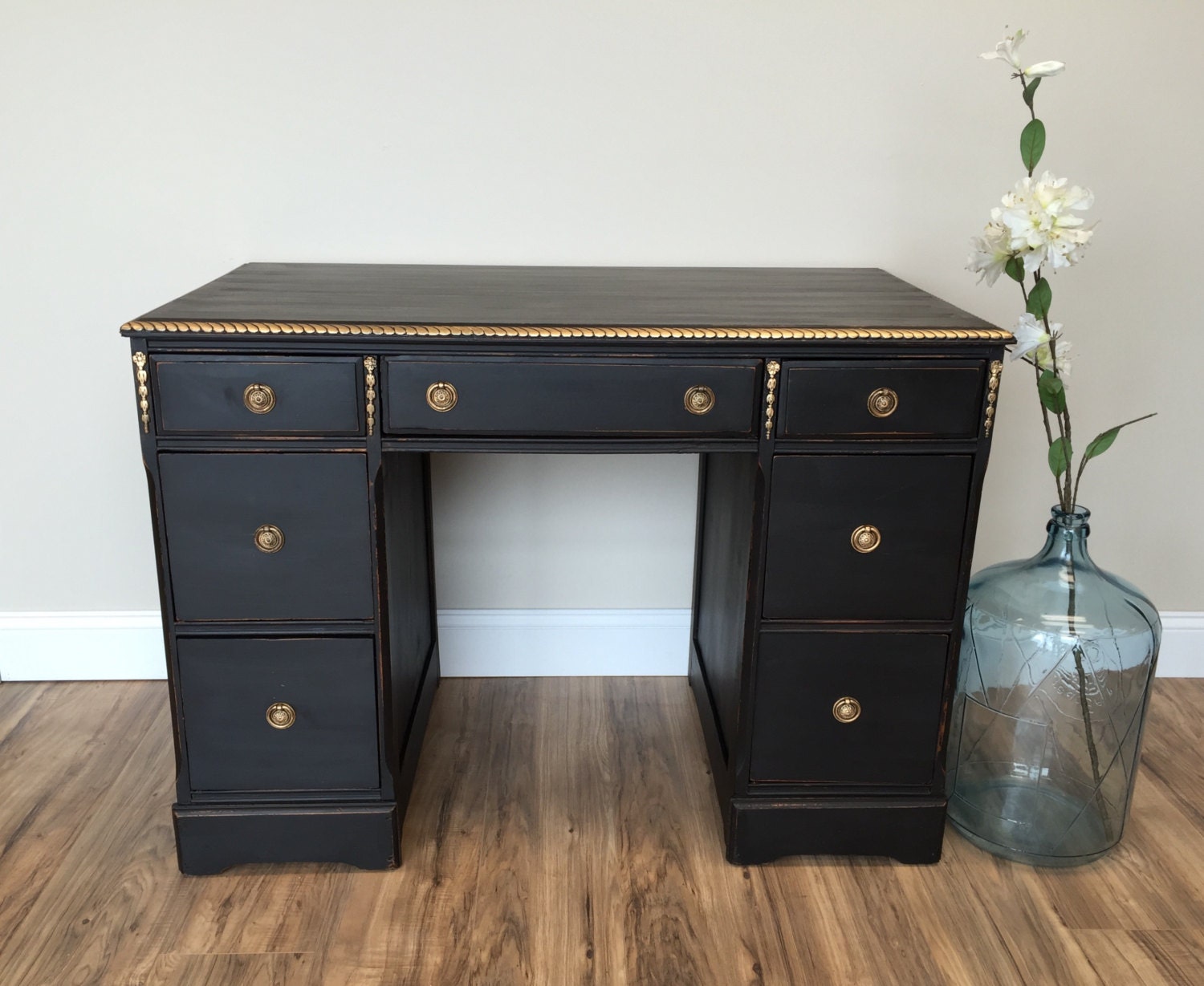 Antique black desk chair