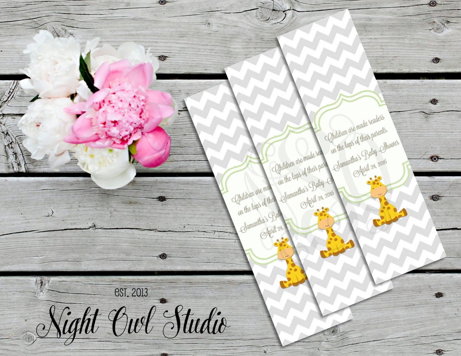 Bookmark FavorsStorybook ThemeBaby ShowerBaby GiraffeBook