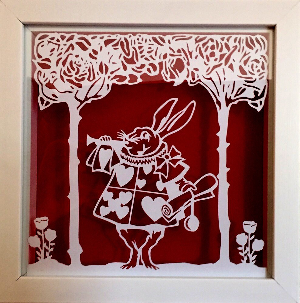 White Rabbit Alice in Wonderland Paper Cutting Template