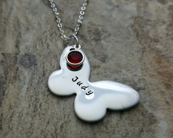 Personalized butterfly necklace, spread your wings, Inspirational name necklace, butterfly jewelry, gift for daughter, graduation gift