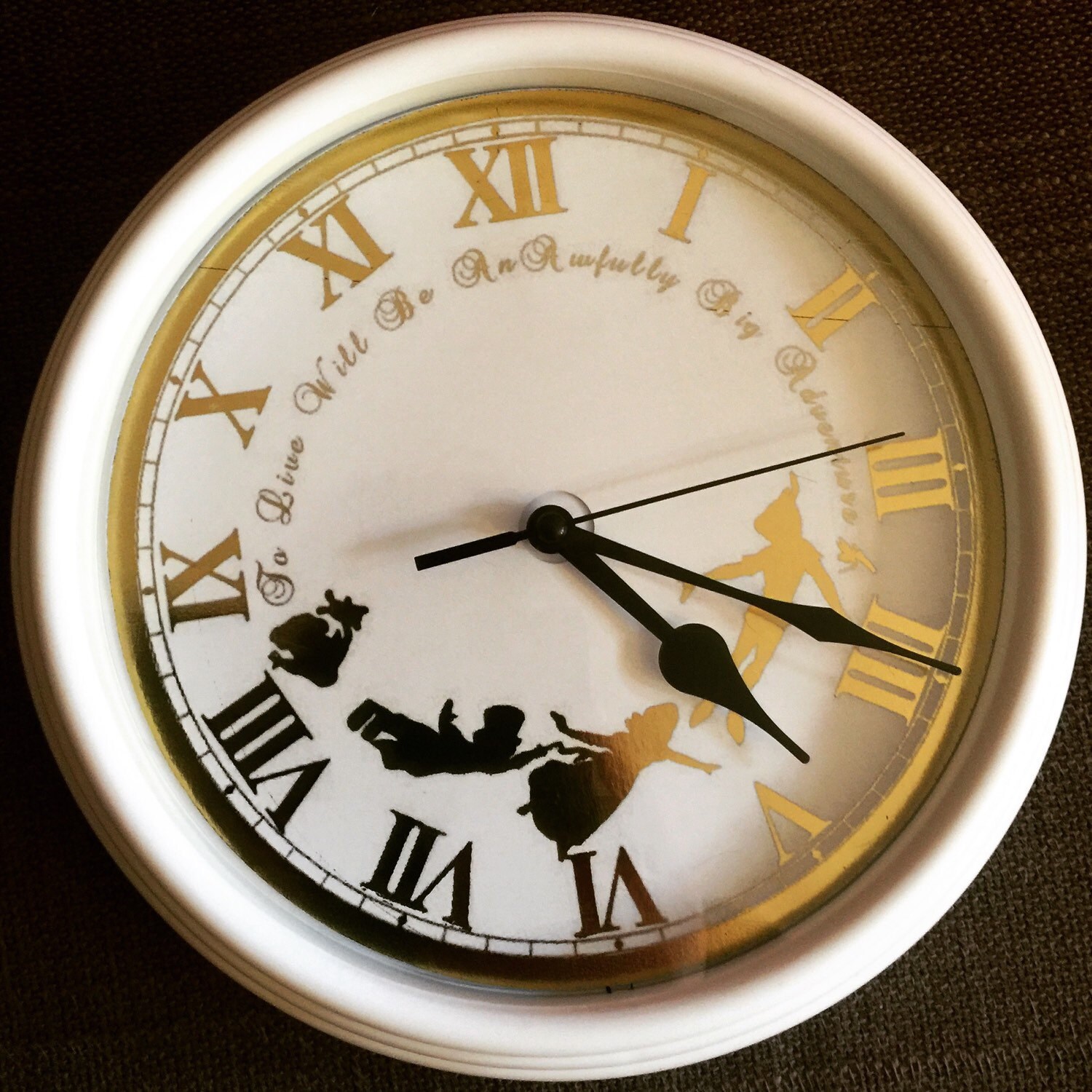 Foiled Peter Pan Inspired Clock