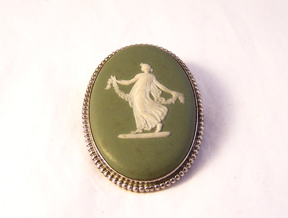 Vintage Wedgwood Brooch Silver Wedgwood Brooch Classic Muse