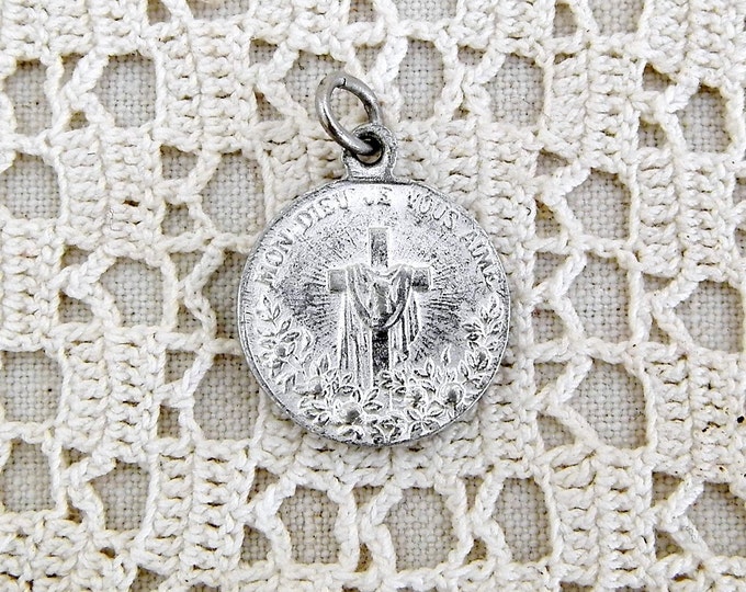 Vintage French Medal Religious Medal Saint Teresa with Turquoise Blue Enamel / St Therese Religion / Christian Catholic Charm Medal Lisieux Vintage French Medal Religious Medal Saint Teresa with Turquoise Blue Enamel / St Therese Religion / Christian Catholic Charm Medal Lisieux