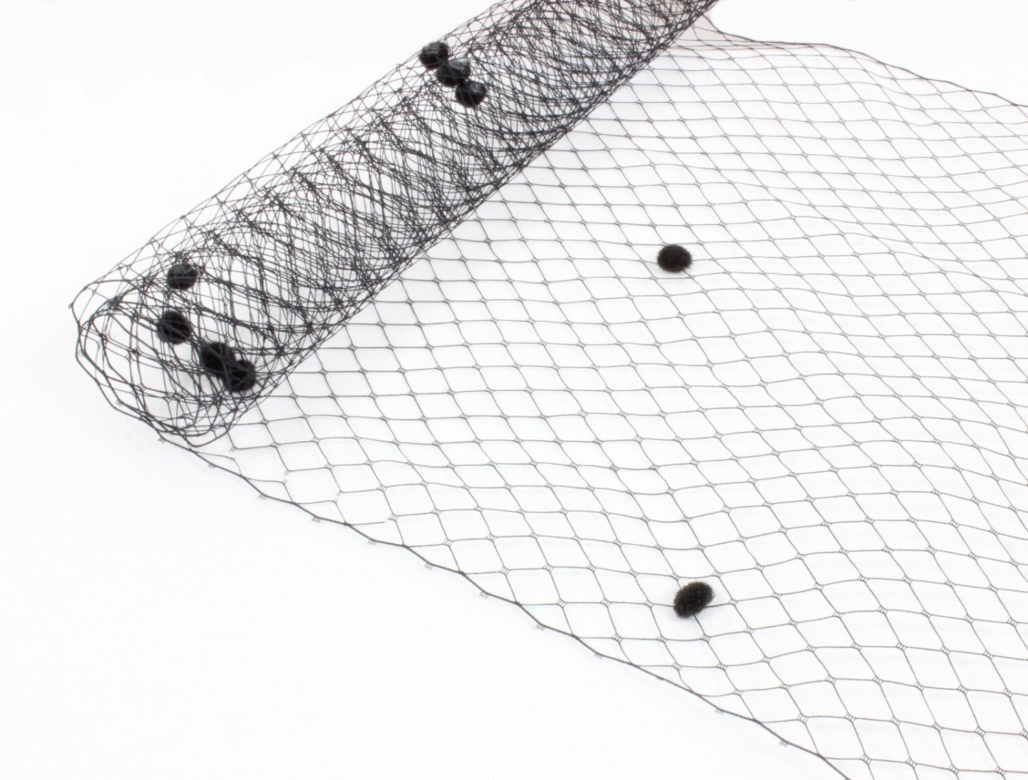 1 Yard x 11 BLACK Birdcage Veil Netting by HumboldtHaberdashery