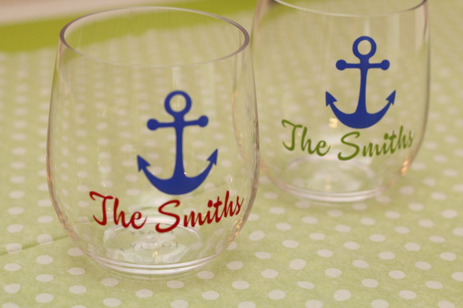 Personalized wine glasses // boat wine glasses // acrylic