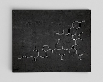 Oxytocin Molecule Science Art Molecule Art Science Poster Graduation Gifts Science Gifts for Her Science Gifts Him Scientific Illustration