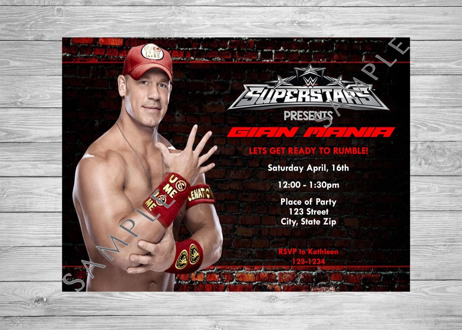 Free Printable John Cena Birthday Invitations 6