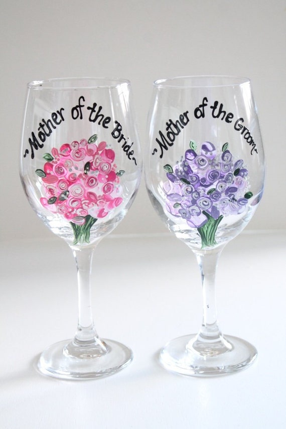 Mother Of The Bride Wine Glass Mother Of The By Brusheswithaview