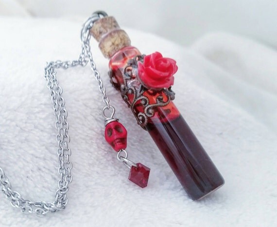 Blood necklace blood vial necklace vampire blood blood