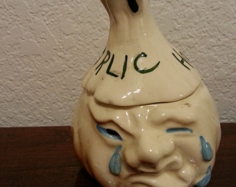 Ceramic Crying Garlic Holder