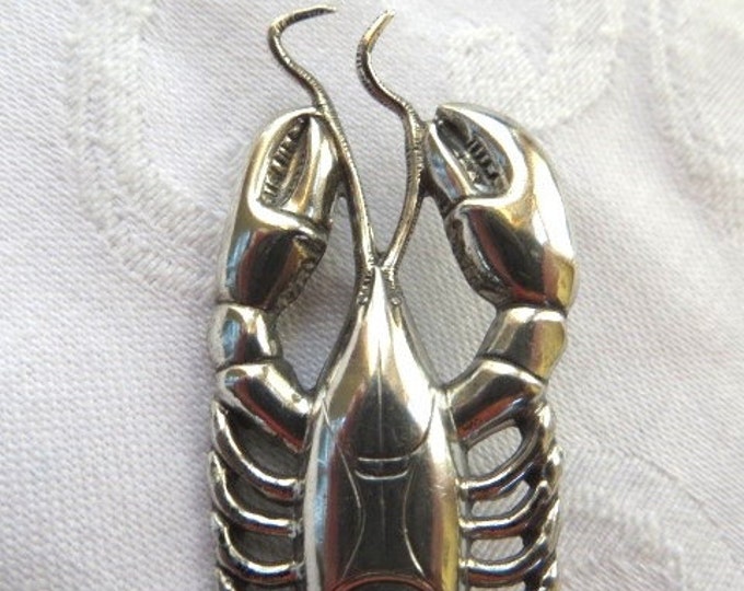 Vintage Sterling Lobster Brooch Sterling Silver Lobster Pin Under the Sea Jewelry