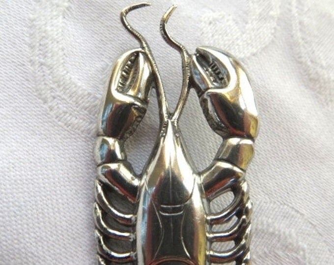 Vintage Sterling Lobster Brooch Sterling Silver Lobster Pin Under the Sea Jewelry