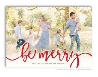 Year In Review Christmas Card - Holiday Newsletter Card Template - For Photographers - Photoshop Required - BE MERRY - 1587