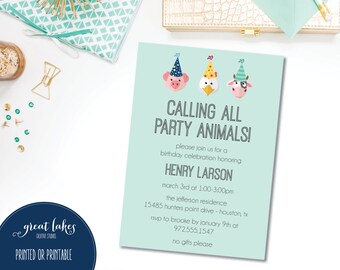 Barnyard Birthday Invitation, Farm Birthday Party, Animal Birthday Invite, Farm Party Animals, Barnyard Girl, Cow Birthday Invitation