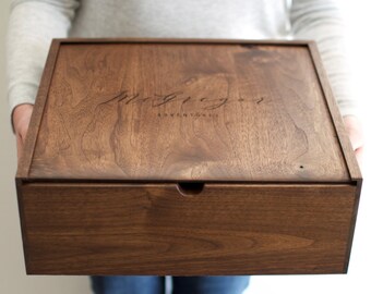 Large Keepsake Box - Wooden Box - Wedding Card Box - Wooden Photo Box - Memory Box -Baby Keepsake Box - Christmas Gifts for Parents