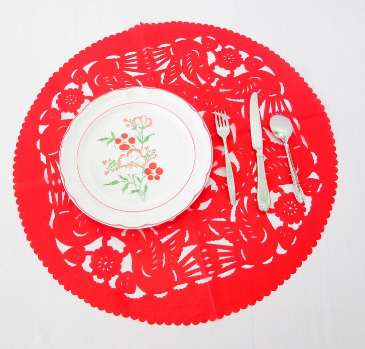 Round paper placemat Paper doilies doily by MexFabricSupplies