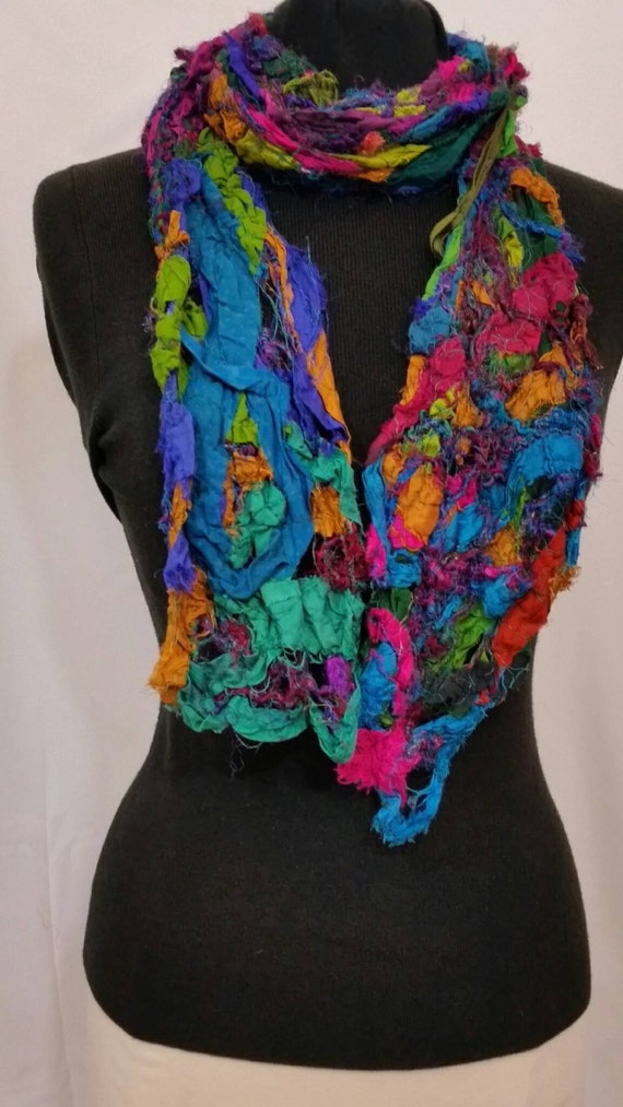 Jewel tone women's light wieght scarf 10 X 84 suri