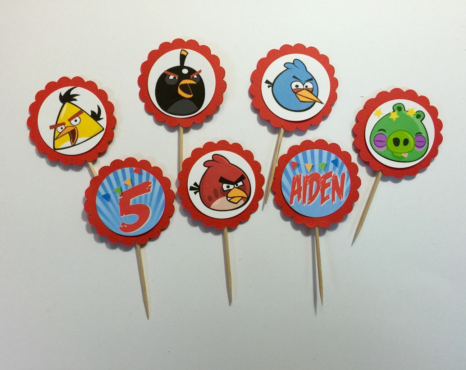 24 Angry Birds Cupcake Toppers birthday cupcake toppers